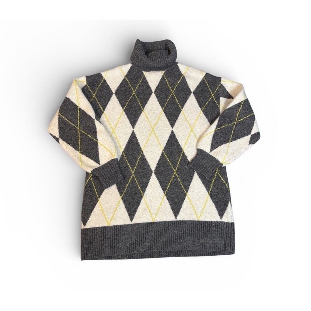 Pringle of Scotland‎ H&M Argyle Turtleneck Sweater Women Small collegiate Baggy